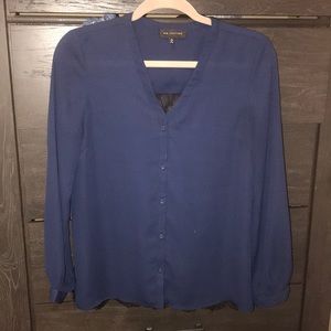Navy Blue button up blouse
